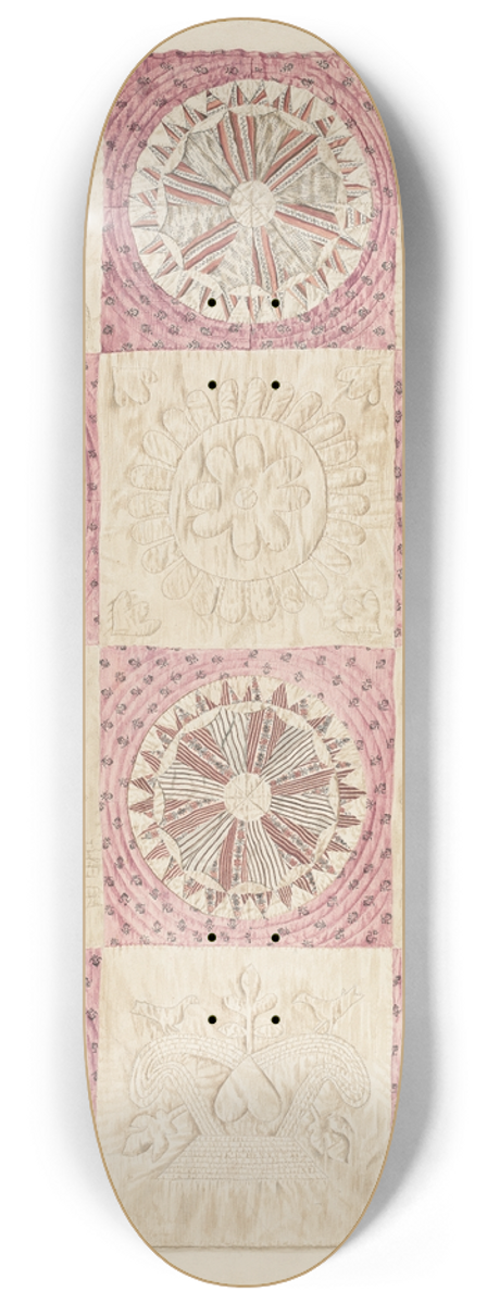 Edith Magnette - Wheel of Fortune Quilt 8.25 inch art skate deck