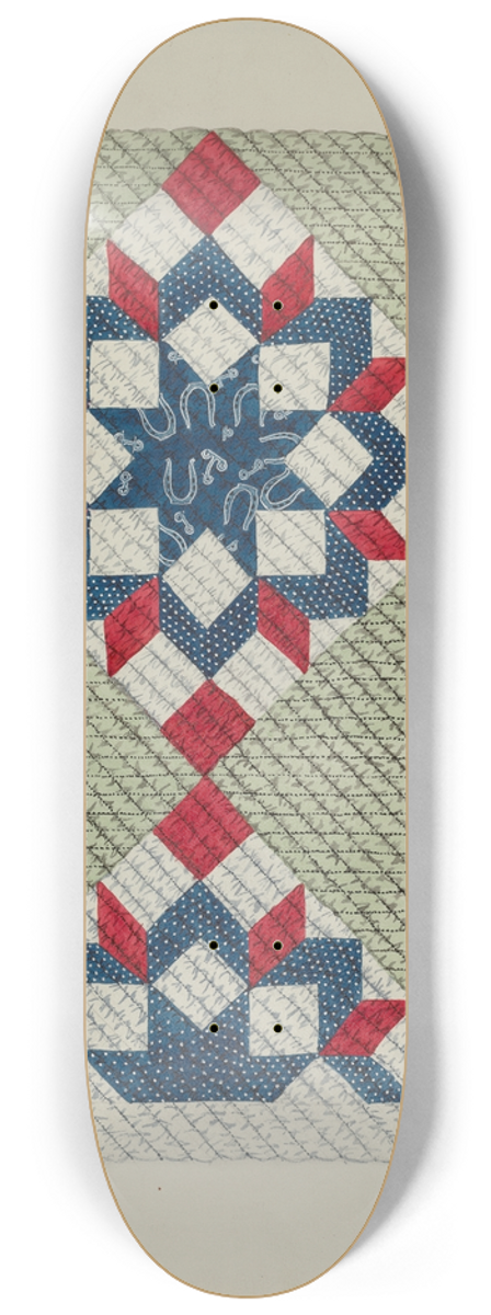 Edith Towner - Quilt  Double Star 8.25 inch art skate deck