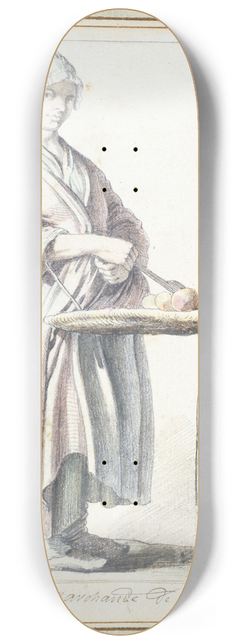 Edm Bouchardon - La marchande de pommes 8.25 inch art skate deck