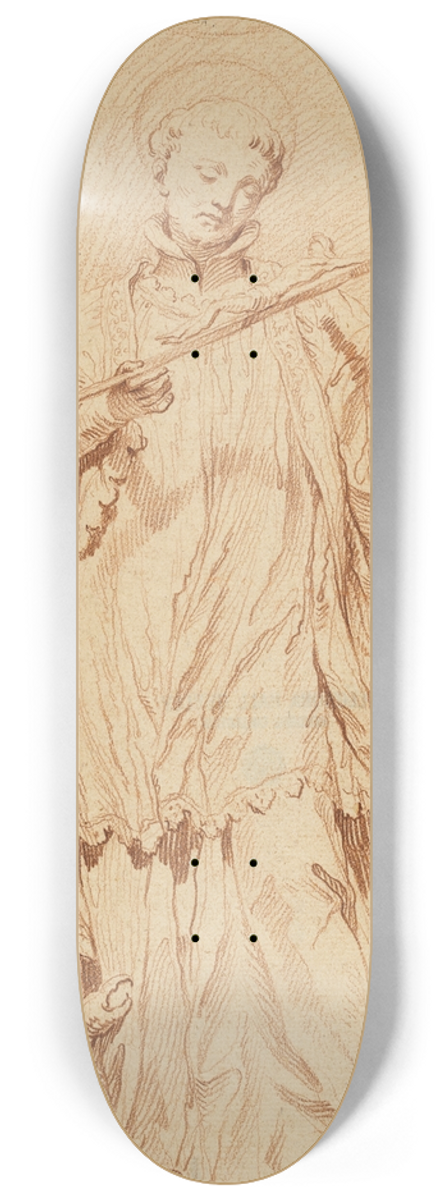 Edm Bouchardon - Saint Francis Holding a Crucifix 8.25 inch art skate deck