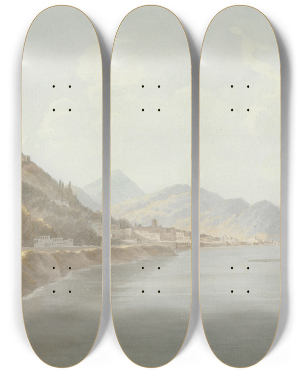 Triptych art skateboard deck of John Warwick Smith Salerno by John Warwick Smith (1749-1831)