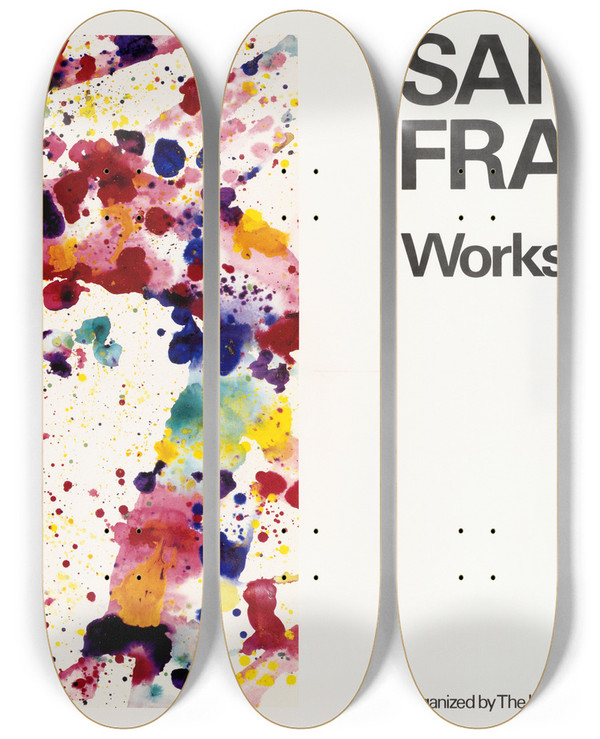 Triptych art skateboard deck of Us Information Agency Sam Francis Works On Paper by U S Information Agency (1953-1999)