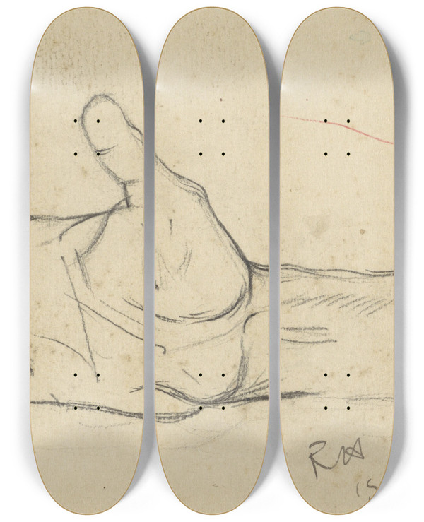 Triptych art skateboard deck of Richard Nicolas Roland Holst Rechterhand by Richard Nicolaus Roland Holst (1868-1938)