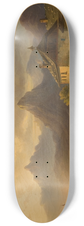 Edmund Mahlknecht - Landschaft mit Bergsee 8.25 inch art skate deck