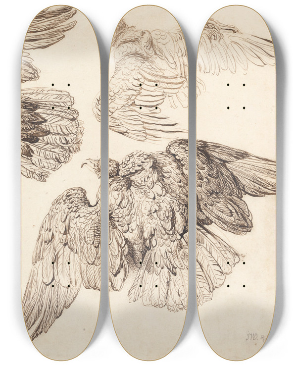 Triptych art skateboard deck of James Ward Eagles by James Ward (1769-1859)