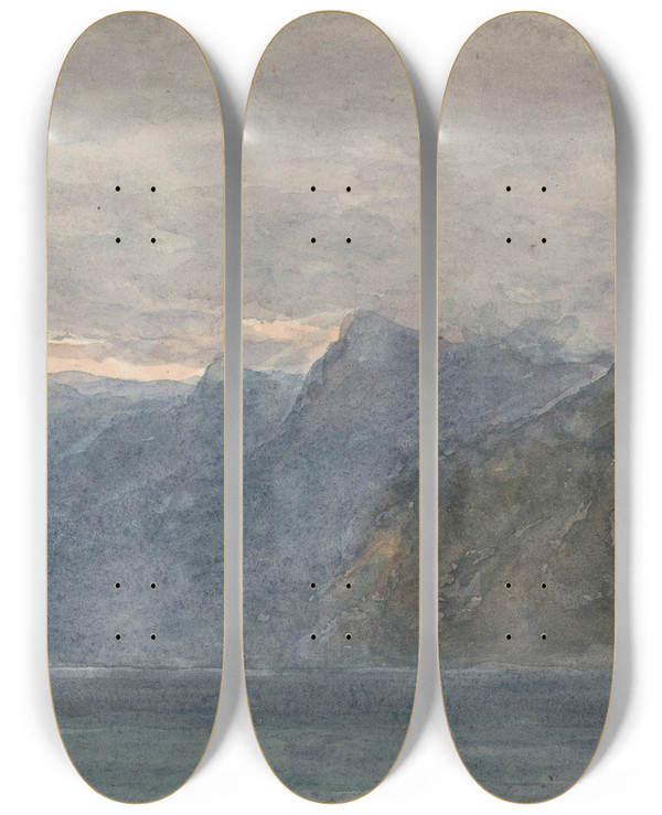 Triptych art skateboard deck of Carel Nicolaas Storm Van Sgravesande Urisee by Carel Nicolaas Storm van 's-Gravesande (1841-1924)