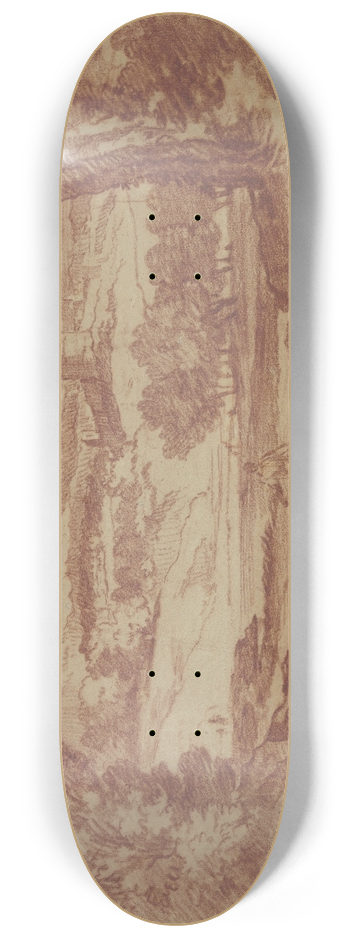 Abraham Genoels II - Ein Wanderer auf einem Weg, der auf eine auf einer Anhhe gelegene Burg zufhrt 8.25 inch art skate deck