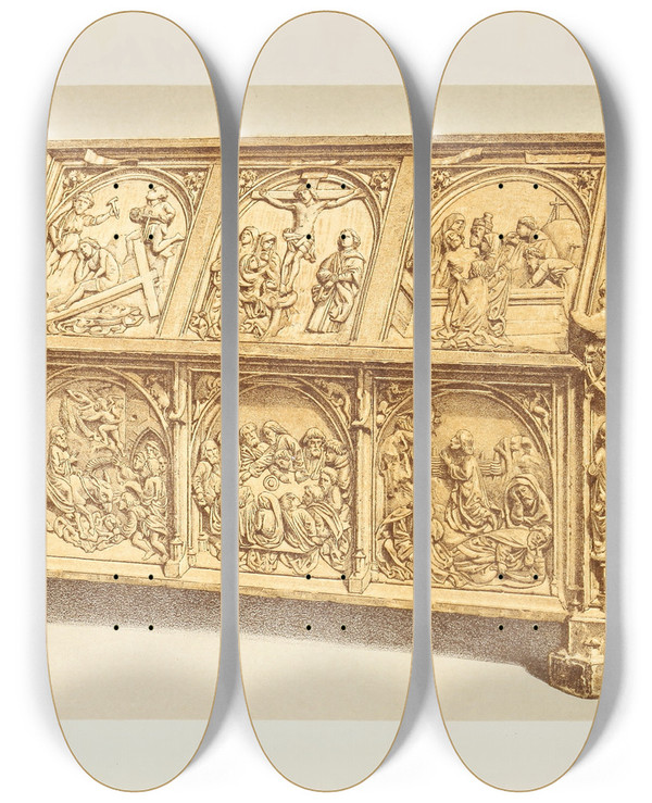 Triptych art skateboard deck of John Charles Robinson Chasse Or Reliquary Of The Fifteenth Century In Carved And Gilded Wood by John Charles Robinson (1824-1913)