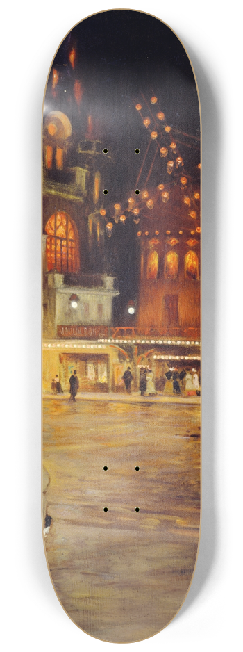 Edouard Zawiski - La Place Blanche et le Moulin Rouge 8.25 inch art skate deck