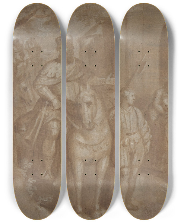 Triptych art skateboard deck of Otto Van Veen The Women Of Weinsberg by Otto van Veen (1556-1629)
