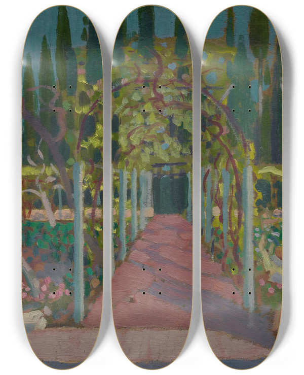 Triptych art skateboard deck of Maurice Denis Annunciation by Maurice Denis (1870-1943)