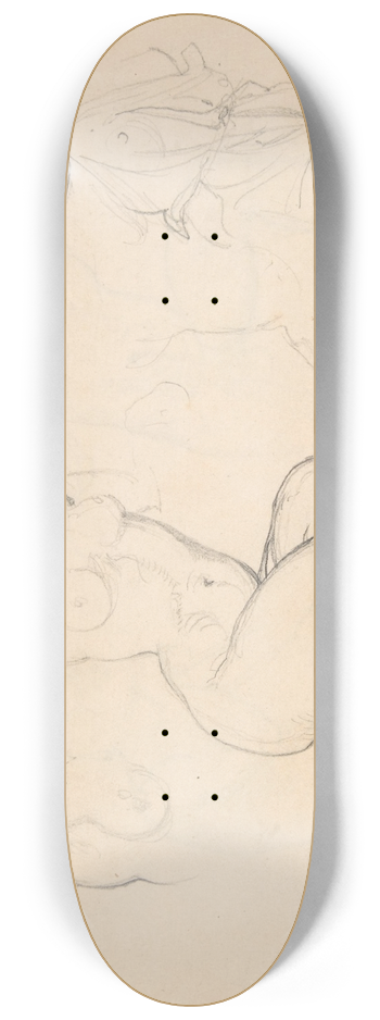 Eduard Julius Friedrich Bendemann - Studies of a Sitting Woman 8.25 inch art skate deck