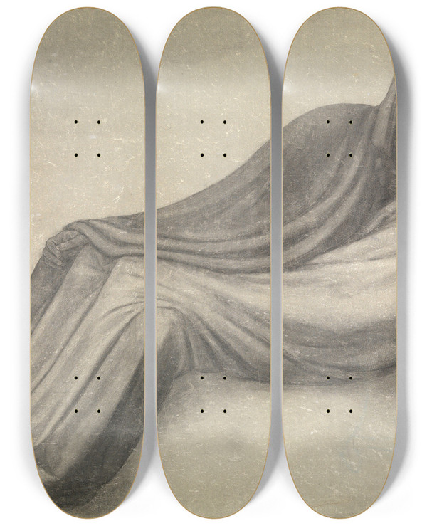 Triptych art skateboard deck of George Minne Piet by George Minne (1866-1941)
