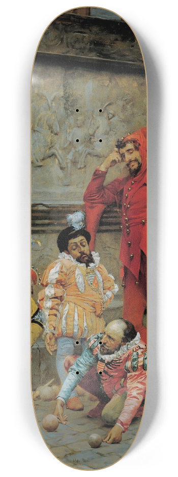 Eduardo Zamacois y Zabala - Jesters Playing Cochonnet 8.25 inch art skate deck