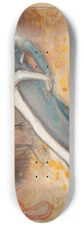 Akseli Gallen-Kallela - Sketch of the youngman and the pierced maid 8.25 inch art skate deck