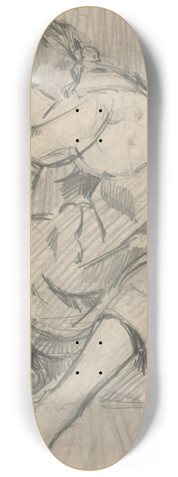 Eduard Putra - Study of a Seated Woman 8.25 inch art skate deck