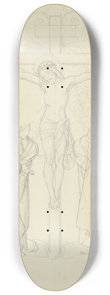 Eduard von Steinle - Christus am Kreuz zwischen Maria und Johannes 8.25 inch art skate deck