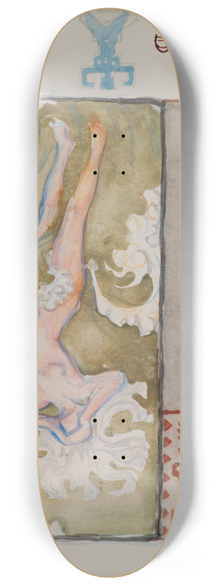 Akseli Gallen-Kallela - The Great Kalevala, Poem I, a sketch with Ilmatar 8.25 inch art skate deck