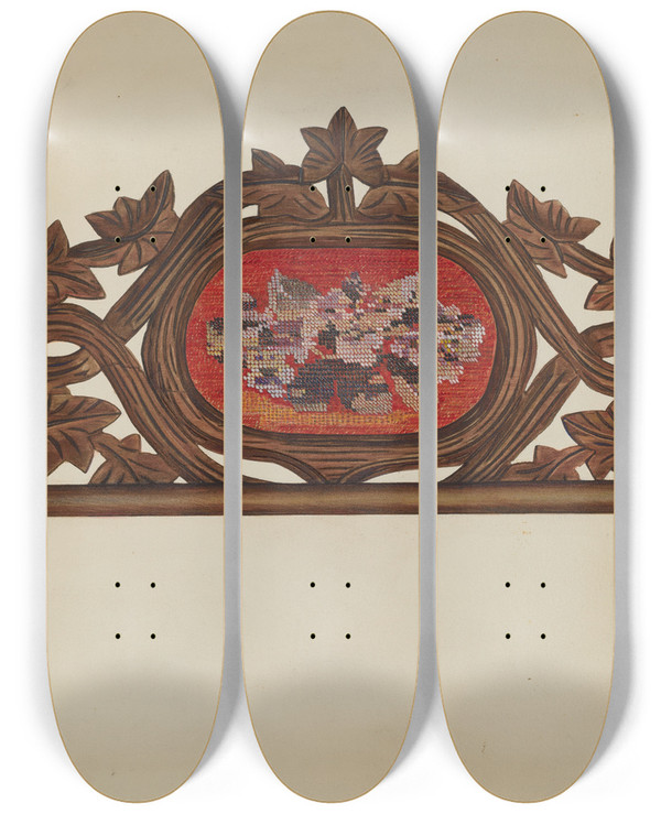 Triptych art skateboard deck of Elizabeth Fairchild Towel Rack by Elizabeth Fairchild