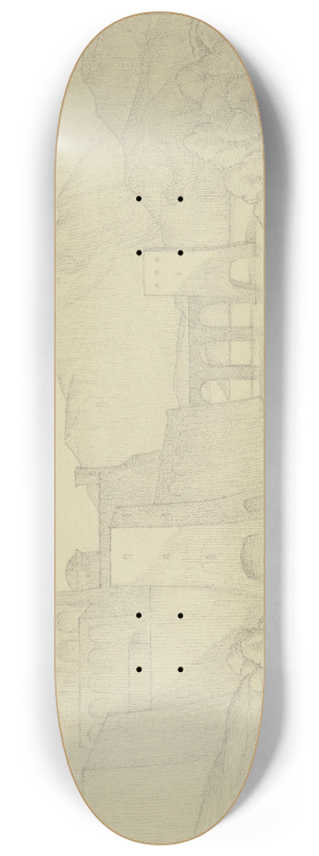 Eduard von Steinle - Town by the water 8.25 inch art skate deck