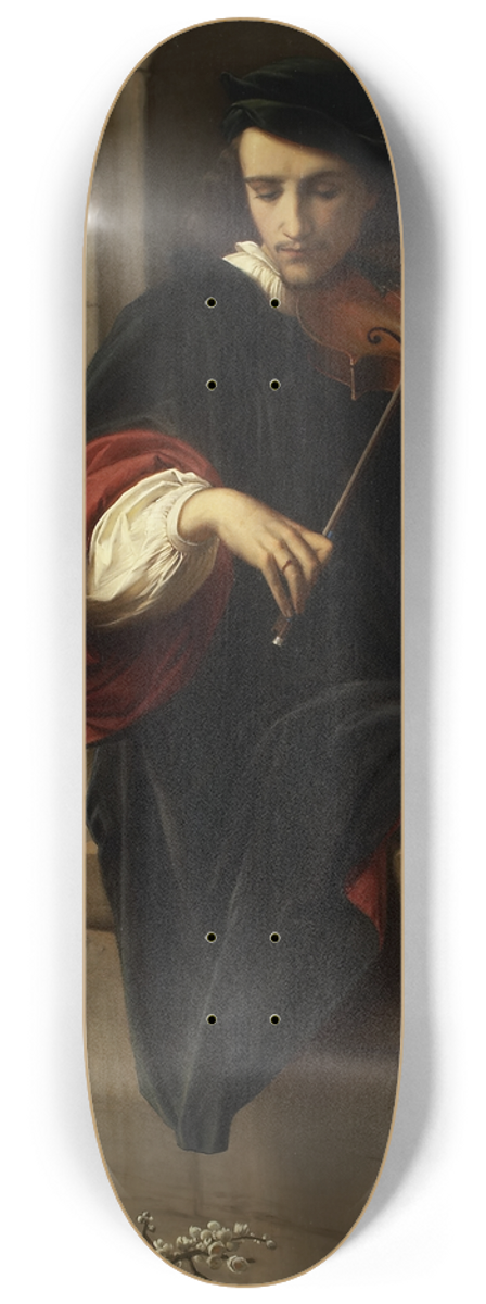 Eduard von Steinle - Violinist in the Belfry Window 8.25 inch art skate deck