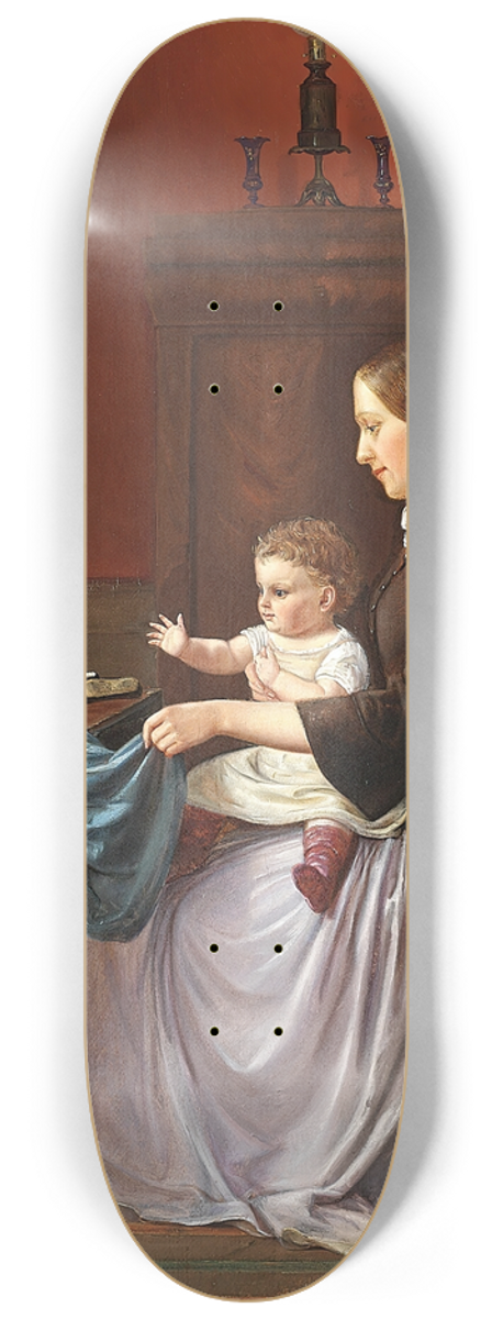 Edvard Bentzen - Interir fra et borgerhjem, 1861 8.25 inch art skate deck