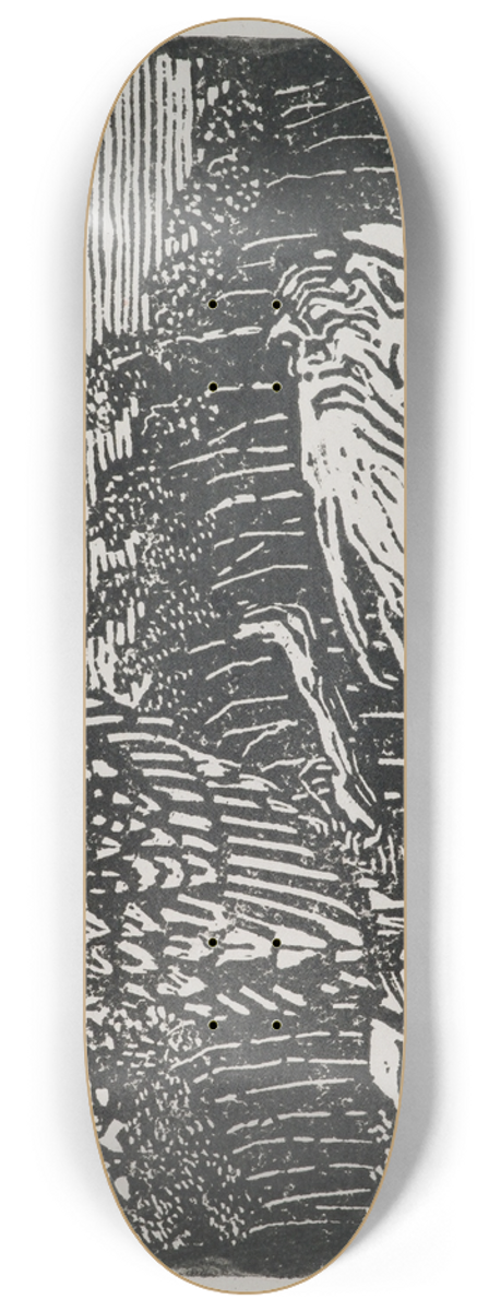 Akseli Gallen-Kallela - The Great Kalevala, woodcut print of Vinminen and the eagle 8.25 inch art skate deck