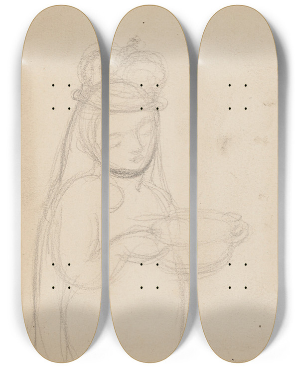 Triptych art skateboard deck of Eric Forbesrobertson Tudes Danimaux De Paysages Et De Modles_7 by Eric Forbes Robertson (1865-1935)