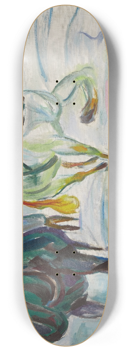 Edvard Munch - Horse Team and a St. Bernhard in the Snow 8.25 inch art skate deck