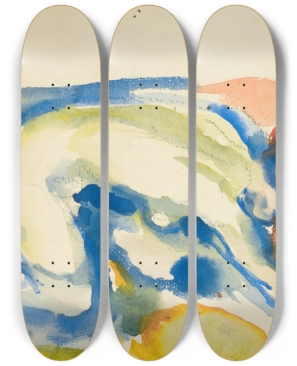 Triptych art skateboard deck of Edvard Munch Knelende Akt_2 by Edvard Munch (1863-1944)