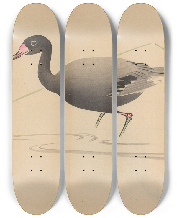Triptych art skateboard deck of Shibata Zeshin Zeshin Iboku Tairyukyo Gafu Pl07 by Shibata Zeshin (1807-1891)