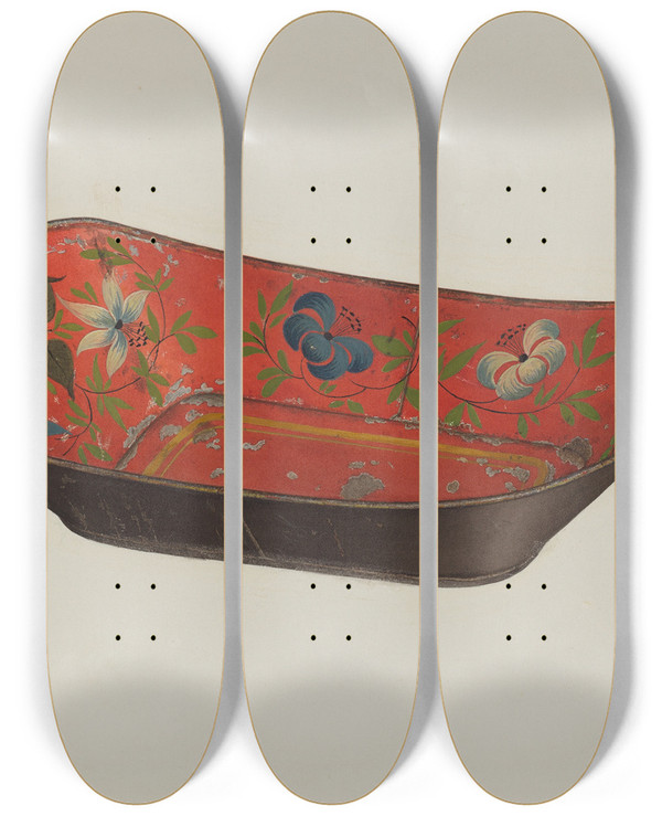 Triptych art skateboard deck of Mildred Ford Bread Tray_1 by Mildred Ford (20-)