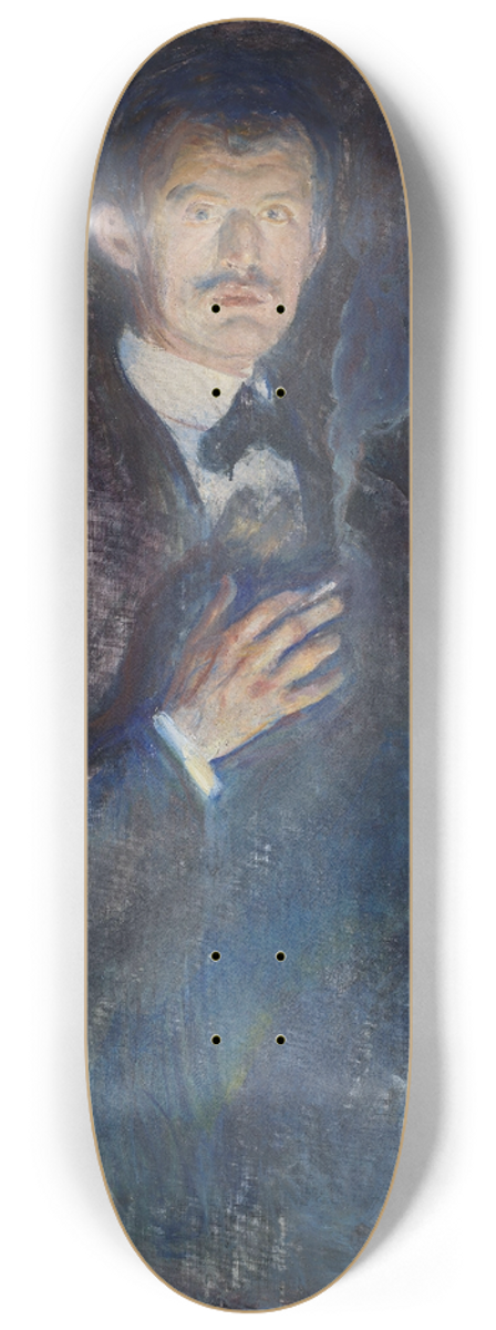 Edvard Munch - Self-Portrait with Cigarette 8.25 inch art skate deck