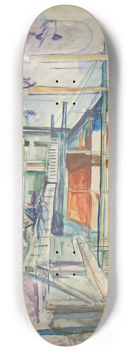 Edvard Munch - The Building Of The Winter Studio 8.25 inch art skate deck