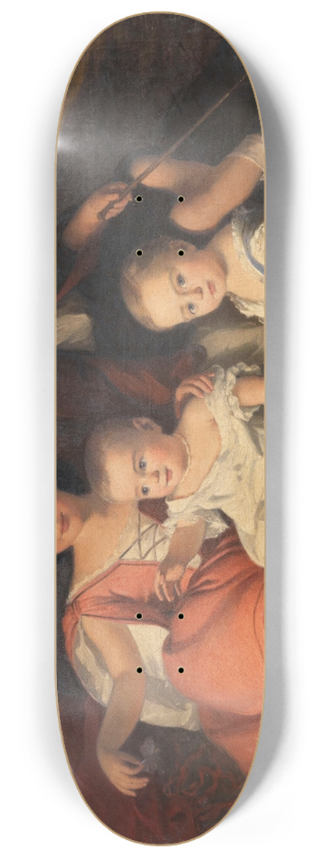 Alajos Gyrgyi Giergl - A Group Portrait with Four Children in a Landscape 8.25 inch art skate deck