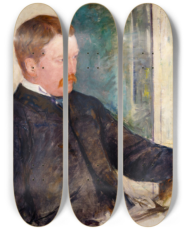 Triptych art skateboard deck of Mary Cassatt Alexander J Cassatt by Mary Cassatt (1844-1926)