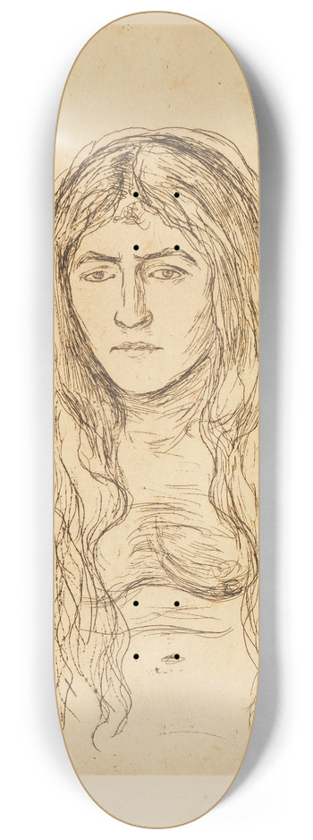 Edvard Munch - Weib mit langem Haar 8.25 inch art skate deck
