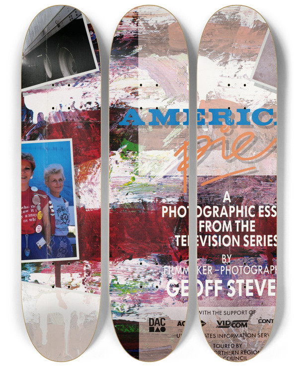 Triptych art skateboard deck of Us Information Agency American Pie A Photographic Essay From The Television Series By Filmmakerphotographer Geoff Steven by U S Information Agency (1953-1999)