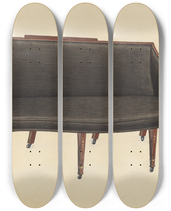 Triptych art skateboard deck of Frank Wenger Sofa_2 by Frank Wenger (20-)