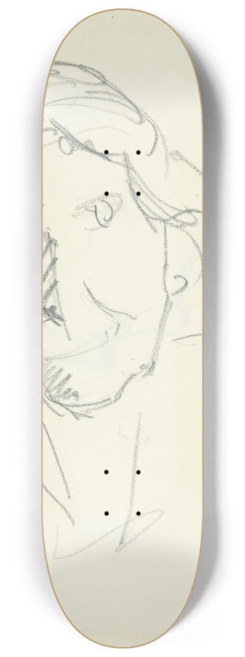 Edvard Weie - Portrt af kunstnerens hustru, malerinden Agnes Weie 1878-1964 , en face 8.25 inch art skate deck
