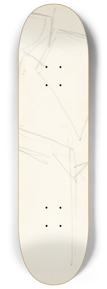 Edvard Weie - Siddende mandlig model, vendt mod venstre, hovedet stttet i hjre hnd 8.25 inch art skate deck