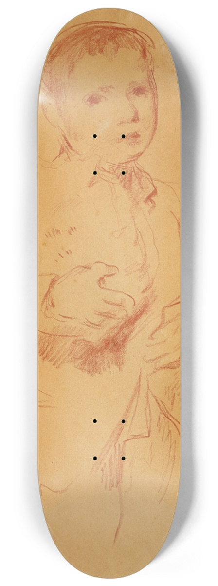 Albert Anker - Boy with a basket 8.25 inch art skate deck