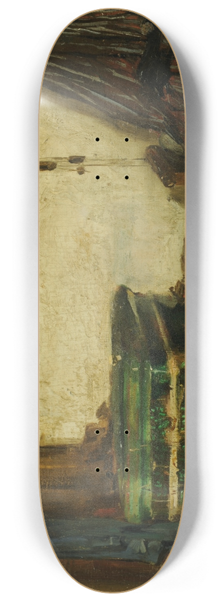 Albert Anker - Corner Of A Room With Tiled Stove 8.25 inch art skate deck