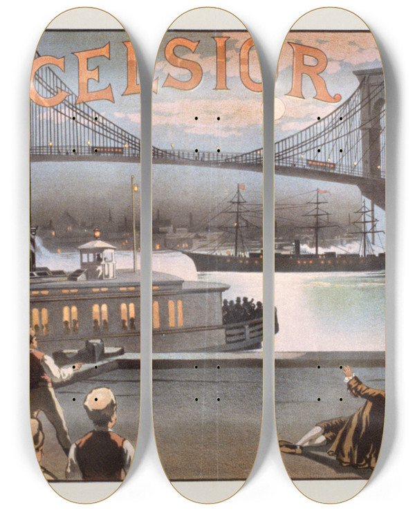 Triptych art skateboard deck of Forbes Co Excelsior_2 by Forbes Co (19-20-)