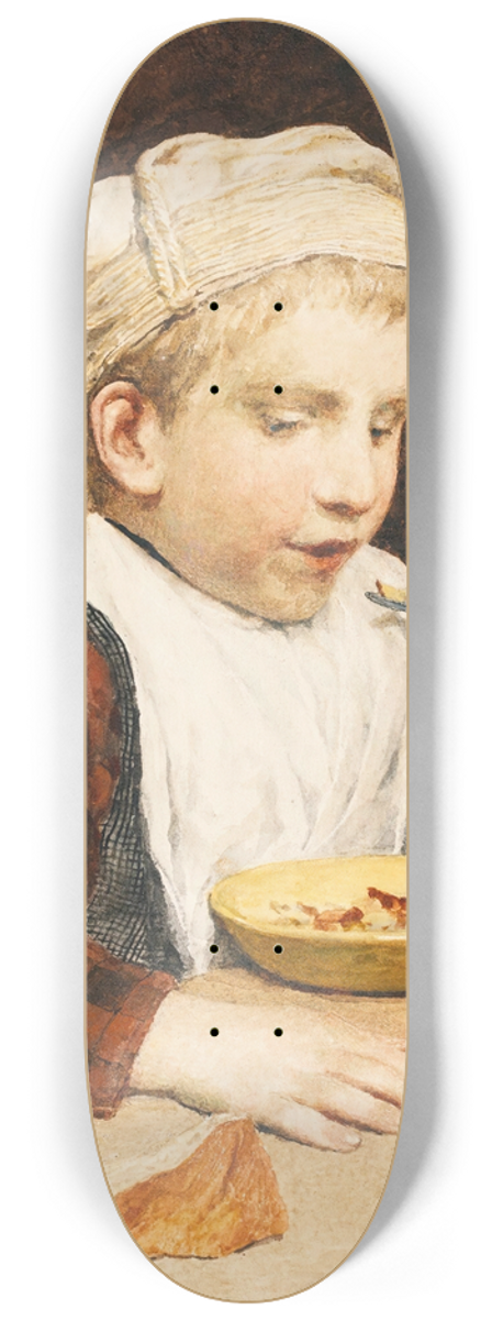 Albert Anker - Knabe Mit Mtze Beim Essen 8.25 inch art skate deck