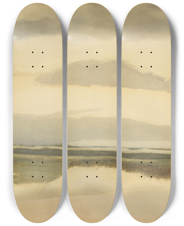 Triptych art skateboard deck of Lon Spilliaert Duinen_2 by Leon Spilliaert (1881-1946)