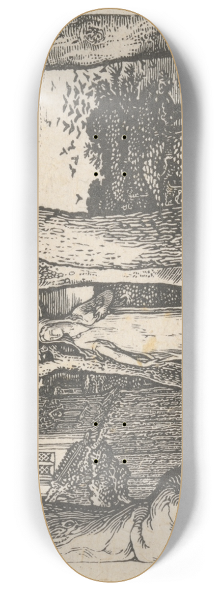 Edward Calvert - The Lady and the Rooks 8.25 inch art skate deck