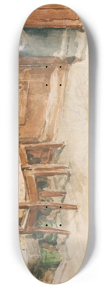 Albert Anker - Living Room Corner With Laundry Basket 8.25 inch art skate deck