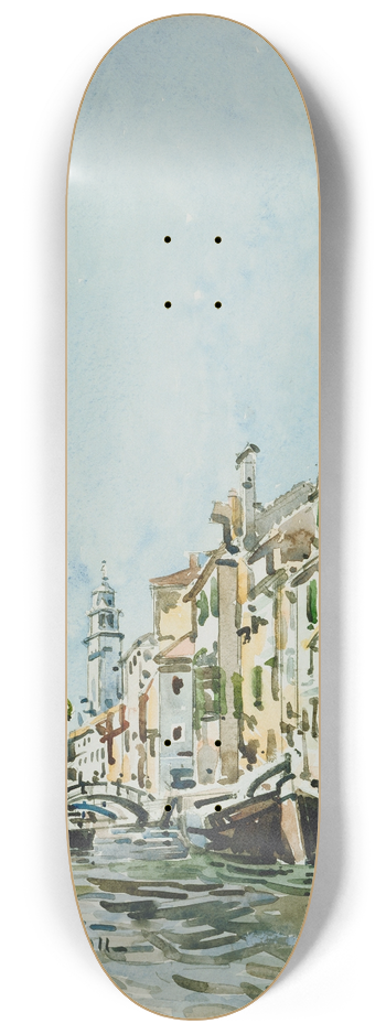 Edward Darley Boit - Rio di San Barnaba, Venice 8.25 inch art skate deck