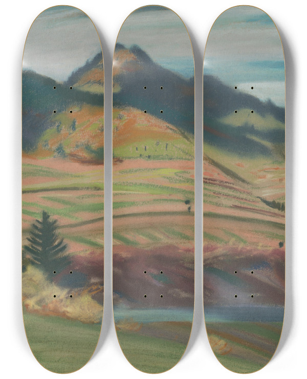 Triptych art skateboard deck of Arnold Peter Weiszkubnan Thorns by Arnold Peter Weisz-Kubnan (1898-1944)